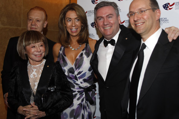 Pictured is (l to r) Anthony Pratt, Jeanne Pratt, Heloise Waislitz, Eddie McGuire and Alex Waislitz.