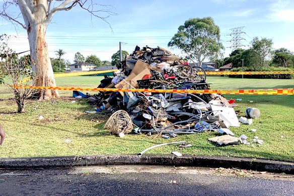 A pile of illegally dumped waste in the Georges River local government area.