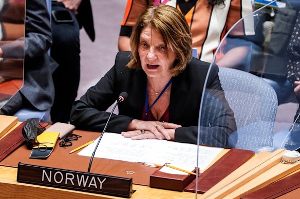 Norway’s then-ambassador to the United Nations Mona Juul in 2022.