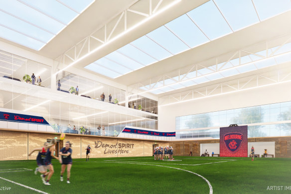 An artist’s impression of the proposed Melbourne training and administration facility at Caulfield Racecourse.