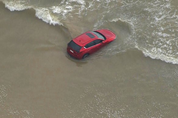 Cars were washed into the sea on the Great Ocean Road.