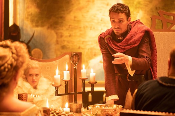 Robert Sheehan appears to be sampling bits of all his favourite screen baddies.