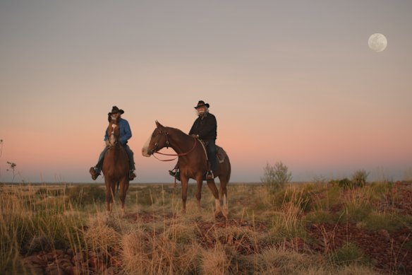 Banjima elders Trevor (left) and Maitland Parker at Peedamulla Station.