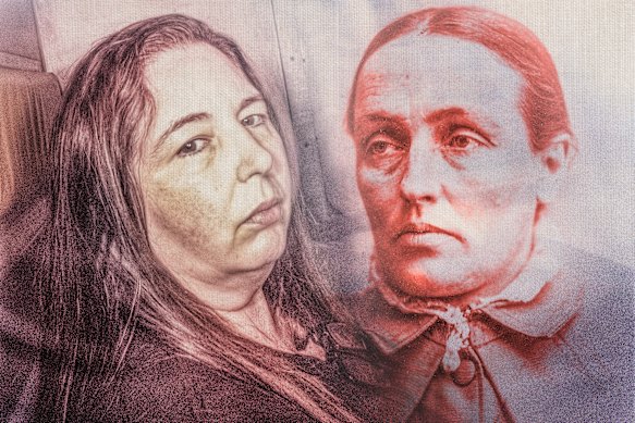 Convicted killers Erin Patterson and Louisa Collins, who was the last woman hanged in NSW. 