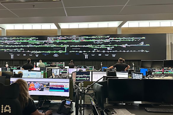 Inside the rail management centre.