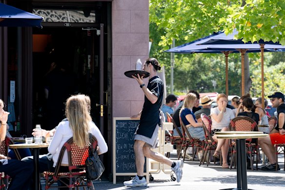 Waiters are one of the most common professions for part-time workers. 