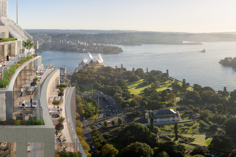 A render of the terrace view from the Chifley South tower.