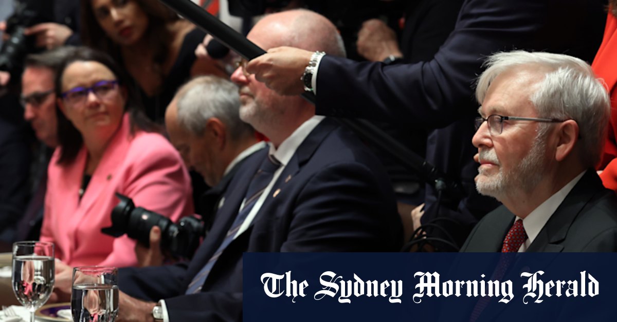 ‘I don’t like you either’: Watch Trump’s awkward exchange with Kevin Rudd