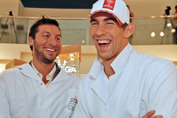 Ian Thorpe and Michael Phelps at the 2008 Beijing Olympics. 