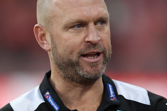 Port Adelaide great and outgoing assistant coach Chad Cornes.