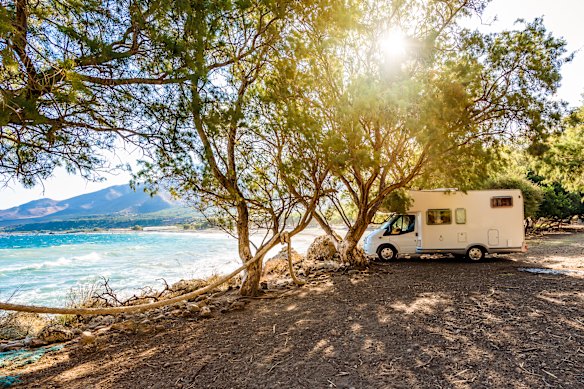 Campervan, Crete, Greece. 