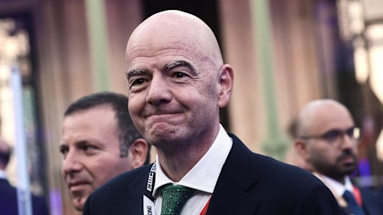 FIFA President Gianni Infantino attends the closing ceremony of the Esports World Cup in Paris on August 23.