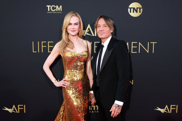 Nicole Kidman and hubby  Keith Urban get  astatine  the 49th AFI Lifetime Achievement Award Tribute Gala.