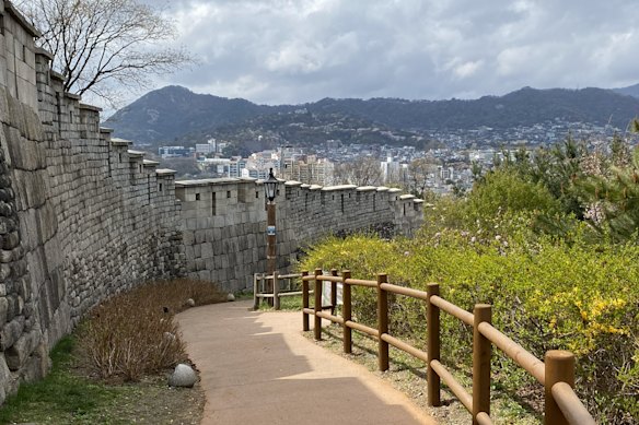 The old city walls in Seoul now make for a pleasant walking route.