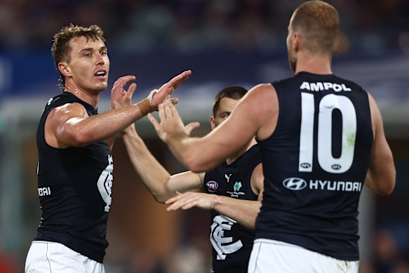 Patrick Cripps and Harry McKay were integral in the Blues’ stunning fightback.