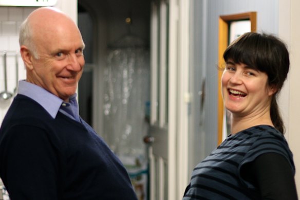 A pregnant Lorin Clarke with her father, John Clarke, in 2011.