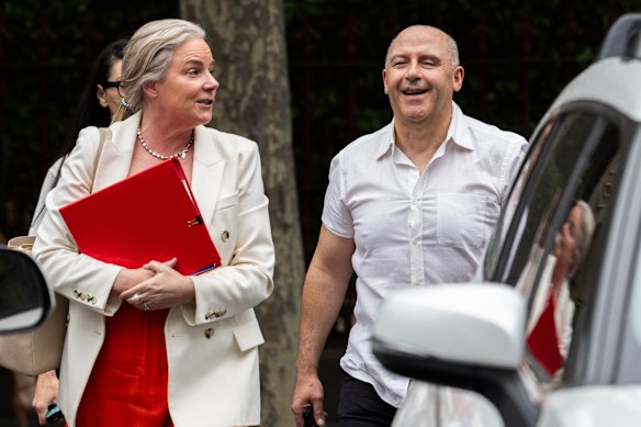 Mokbel arrives at court with barrister Julie Condon, KC.