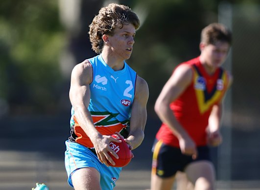 Uwland, pictured during his All-Australian campaign at last year’s national championships, is a budding AFL star.