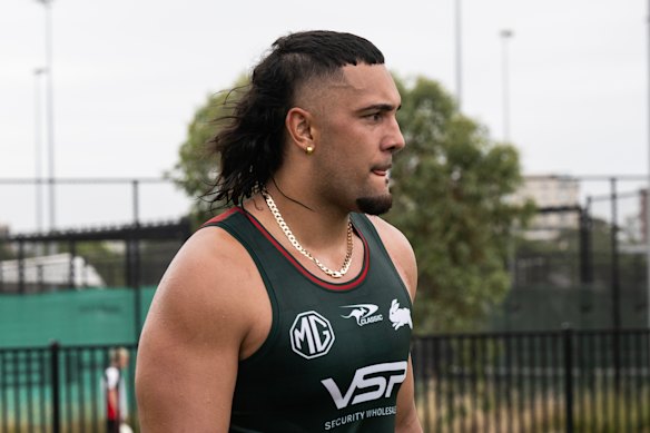 Keaon Koloamatangi at Souths training before Christmas.