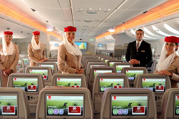 Emirates’ A380s have spacious economy seats.