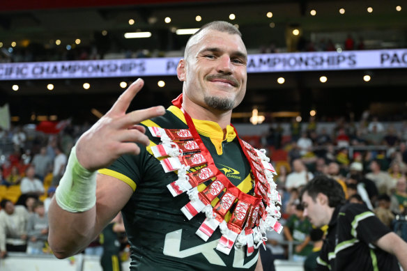 Angus Crichton after Australia beat Tonga in their Pacific Championships opener.