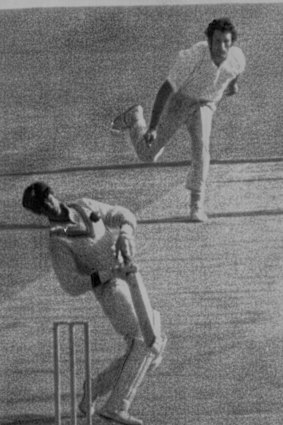 Former England quick John Snow sends one down to Ian Redpath during the 1970-71 series in Australia.