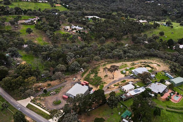 The Diamond Creek property, seen from above, has been on the market since March and is under a mortgage enforcement order.