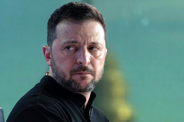 The strain showing: Volodymyr Zelensky on Fox News in the hours after his clash with Donald Trump.