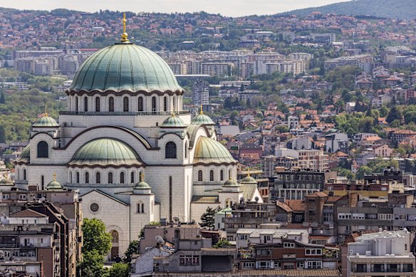 The interior of the Saint Sava Temple ,encased in glittering gold mosaics, is stunning. 
