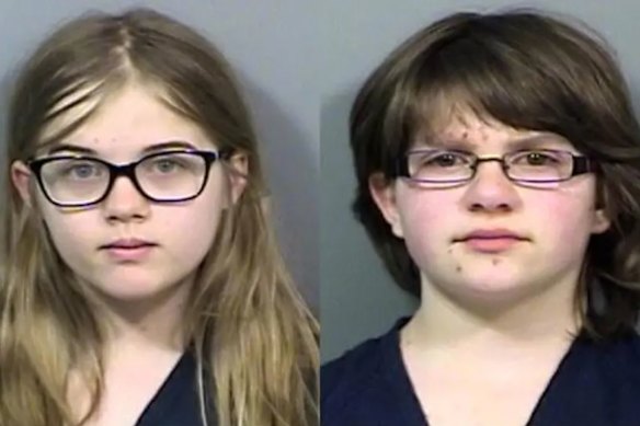 Morgan Geyser (left) and Anissa Weier, aged 12 in 2014, when they tried to kill their classmate.