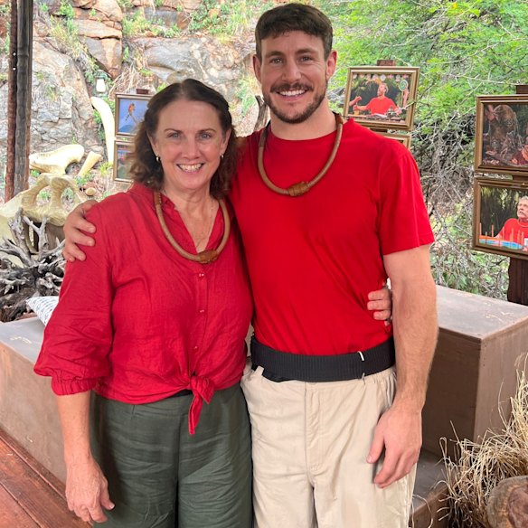 Luke Bateman with his mother.