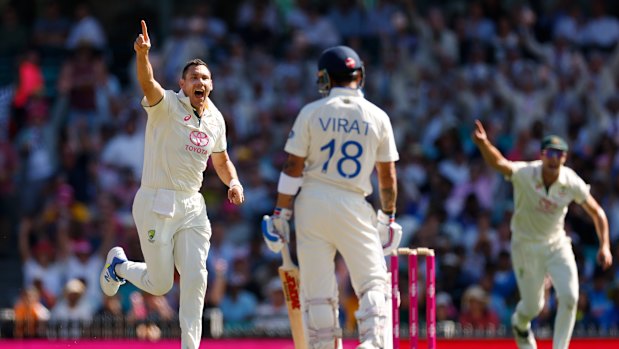 Australia’s Scott Boland gets Virat Kohli’s wicket at the SCG in a series dominated by fast bowlers.