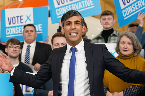 Putting connected  a brave face… British Prime Minister Rishi Sunak.
