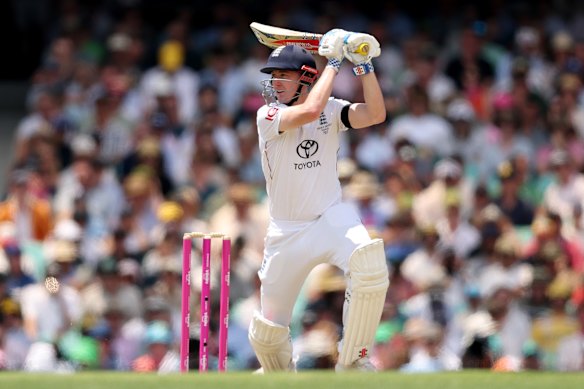 Harry Brook in action for England at the SCG on Sunday.