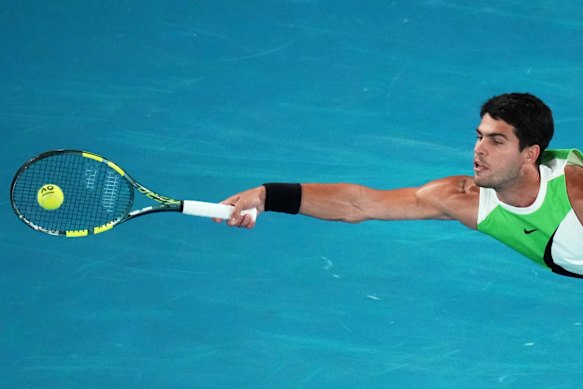 World No.1 Carlos Alcaraz showed his athleticism to overcome Novak Djokovic after losing the first set.