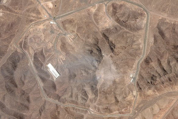 Satellite image that shows Iran’s underground nuclear enrichment site at Fordow.