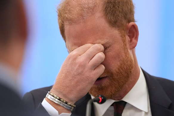 Prince Harry, the Duke of Sussex, at a roundtable for support for veterans in Washington on Wednesday.