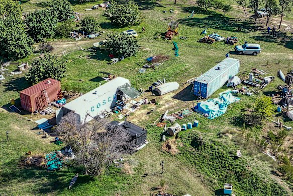 The containers with freshly installed rotating air vents.