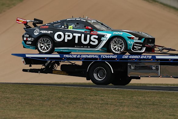 Chaz Mostert needed a beer after his Mustang broke down mid race.