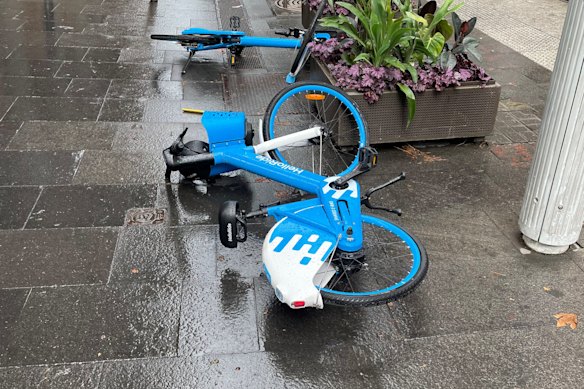 Share bikes  dumped in Sydney.