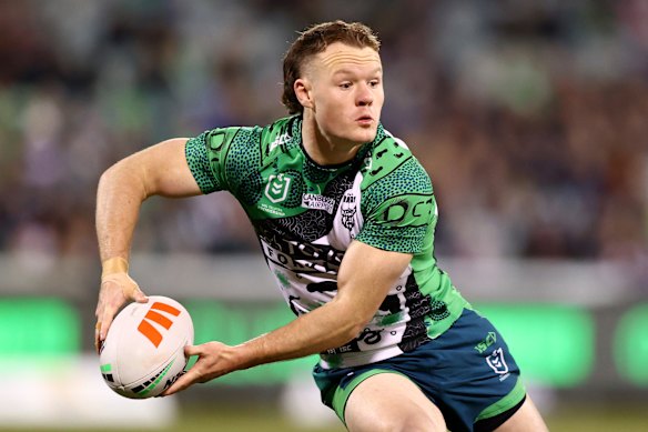 Canberra Raiders’ No. 6 Ethan Strange