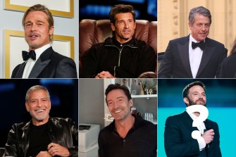 Ben Affleck (en bas à droite) rejoindra-t-il les rangs du club des «célébrités qui vieillissent bien»?  (Dans le sens des aiguilles d'une montre à partir du coin supérieur gauche) Brad Pitt, Patrick Dempsey, Hugh Grant, George Clooney, Hugh Jackman.