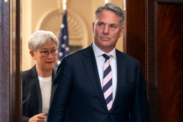 Foreign Minister Penny Wong, left, and Deputy Prime Minister and Defence Minister Richard Marles at the State Department in Washington. 