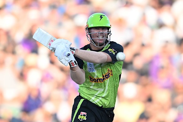 David Warner in action for Sydney Thunder.
