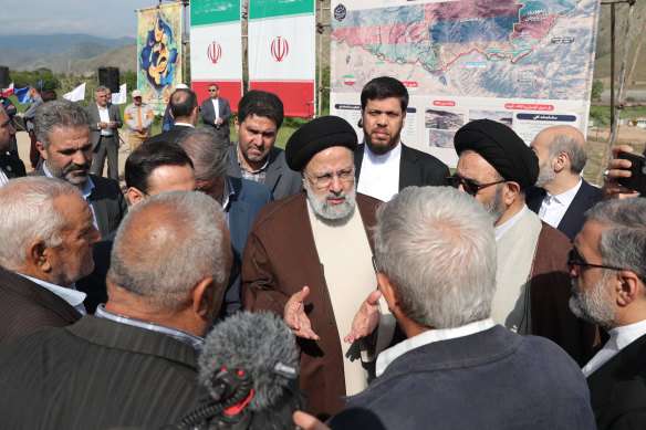Iranian President Ebrahim Raisi visits the Azerbaijan border, just hours before a helicopter in which he was a passenger crashed.
