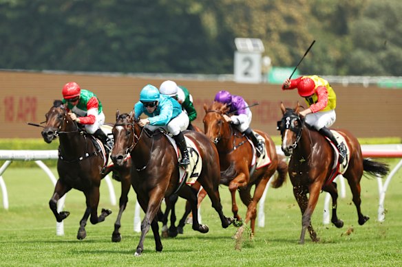 James McDonald salutes on Chayan in the Reisling Stakes earlier this month.