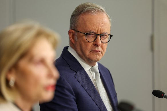 Prime Minister Anthony Albanese and special envoy on antisemitism Jillian Segal.