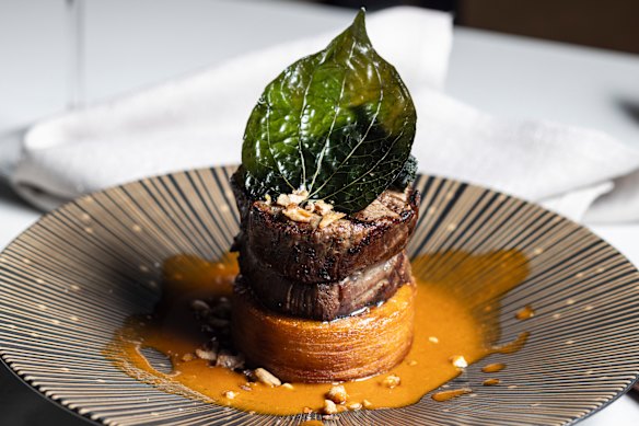 Eye fillet with massaman curry jus.
