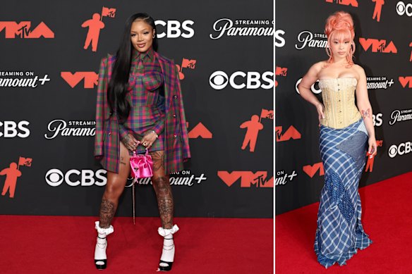 Glorilla and Ice Spice at the 2025 VMAs.