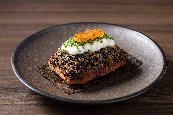 The prawn toast uses fluffy Japanese shokupan bread.